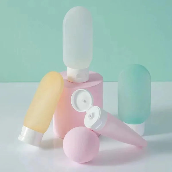 Silikon Reise-Flaschen (4er-Set, 60 ml) – Nachfüllbar, auslaufsicher & perfekt für unterwegs!