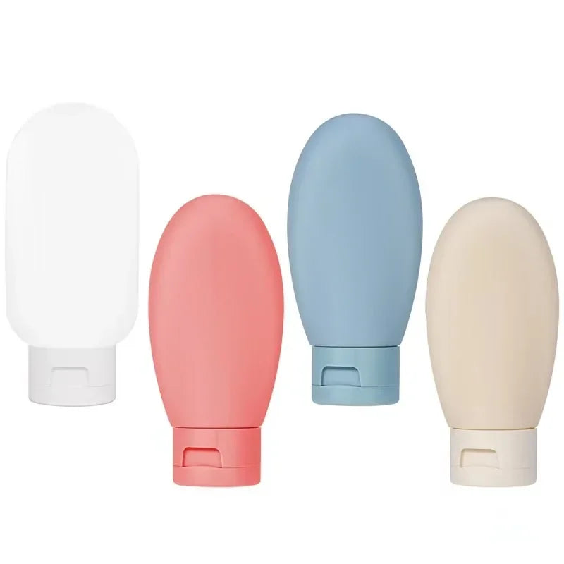 Silikon Reise-Flaschen (4er-Set, 60 ml) – Nachfüllbar, auslaufsicher & perfekt für unterwegs!
