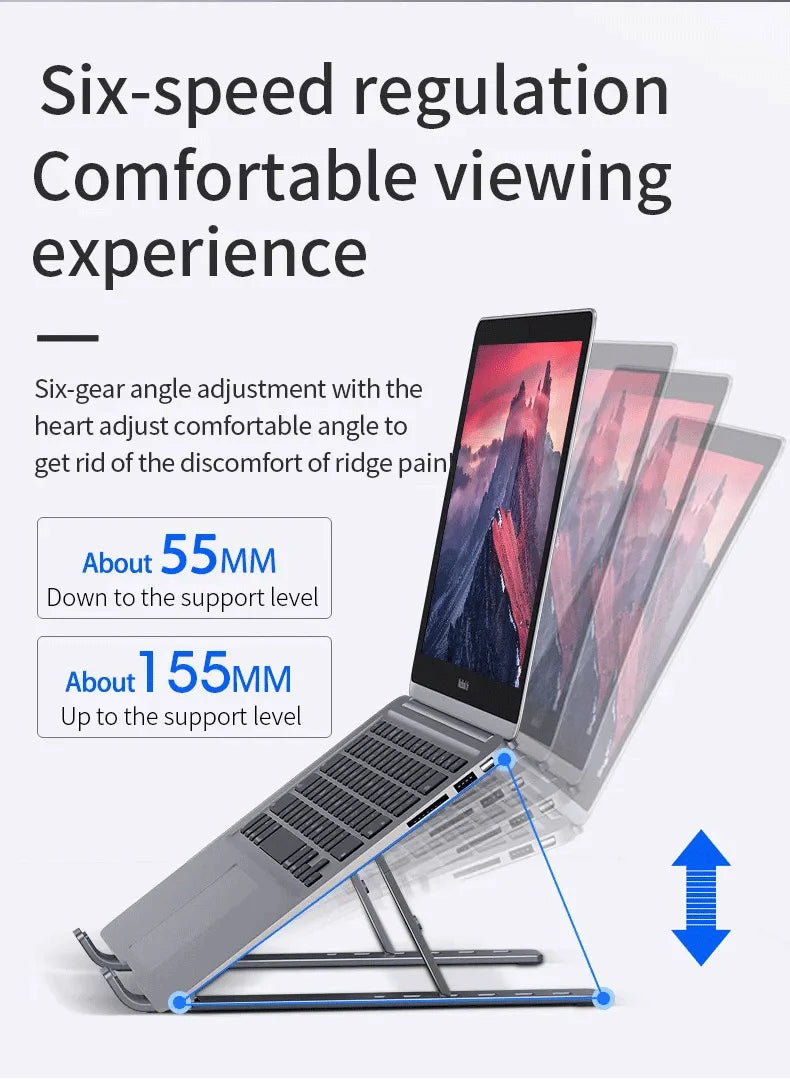 Höhenverstellbarer & klappbarer Laptop-Ständer aus Aluminium – Stabil, rutschfest & kompakt!