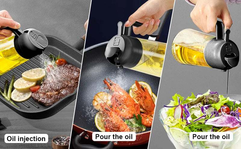 2-in-1 Öl-Dosierer & Sprühflasche – Präzise Dosierung & Vielseitigkeit für deine Küche!