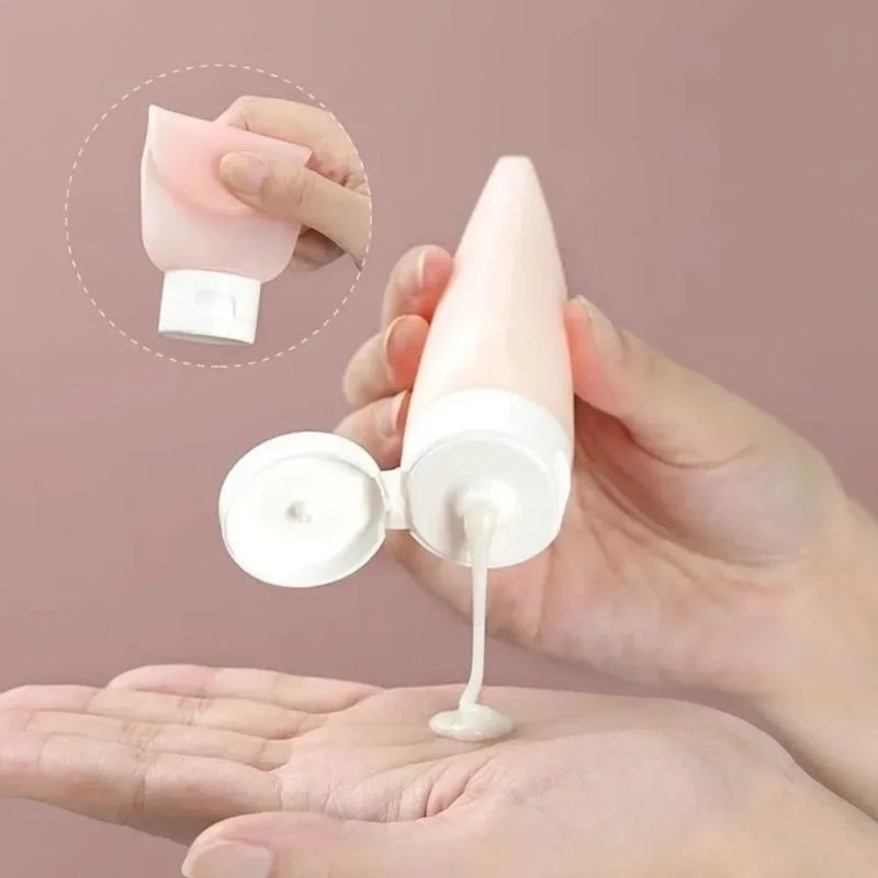 Silikon Reise-Flaschen (4er-Set, 60 ml) – Nachfüllbar, auslaufsicher & perfekt für unterwegs!