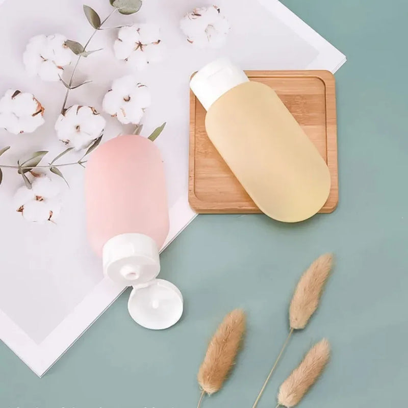 Silikon Reise-Flaschen (4er-Set, 60 ml) – Nachfüllbar, auslaufsicher & perfekt für unterwegs!