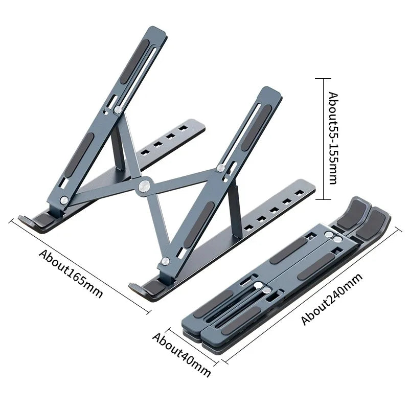 Höhenverstellbarer & klappbarer Laptop-Ständer aus Aluminium – Stabil, rutschfest & kompakt!