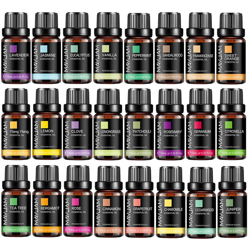 MAYJAM  Duftöl – 100% Reine Ätherische Öle | 37 Edle Duftsorten für Diffuser & Massage