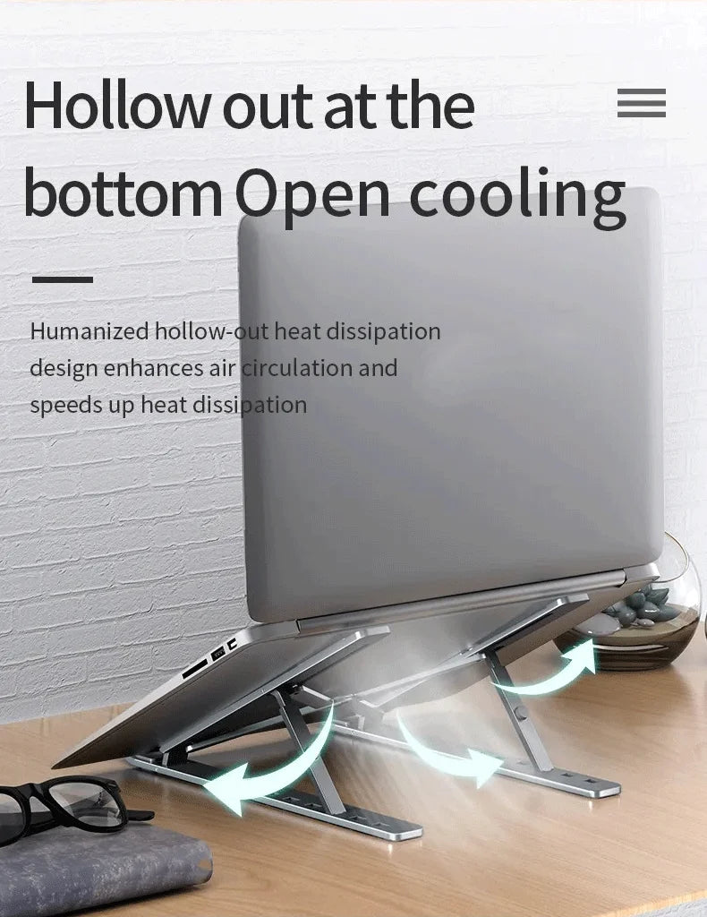 Höhenverstellbarer & klappbarer Laptop-Ständer aus Aluminium – Stabil, rutschfest & kompakt!